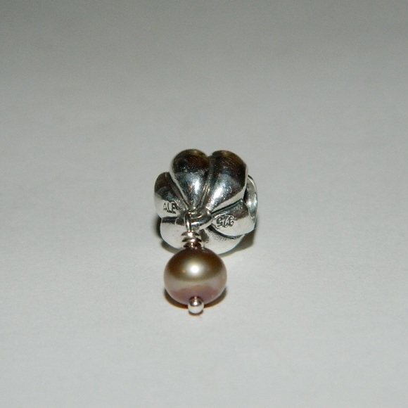Pandora 14k Blooming Bud Pearl Charm Dangle - Picture 6 of 8